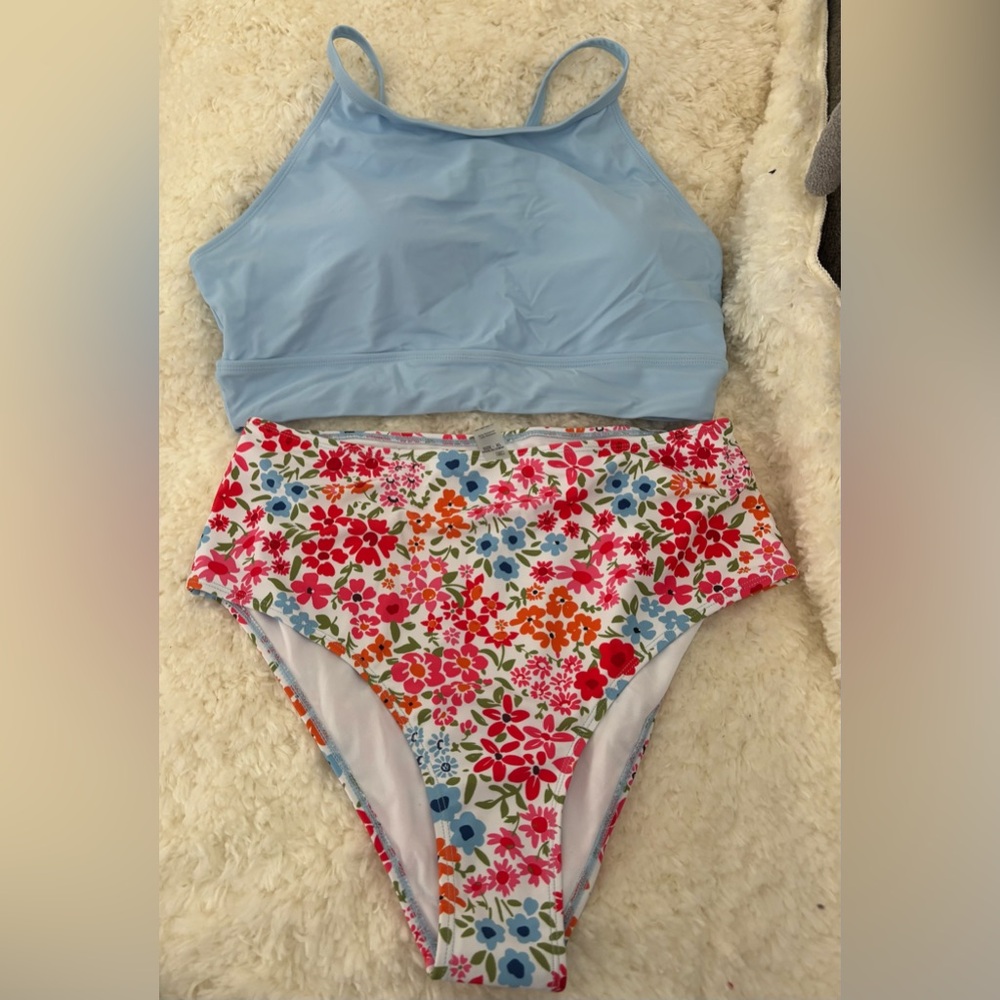 Floral High-Waisted Bikini Set